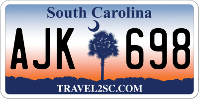 SC license plate AJK698