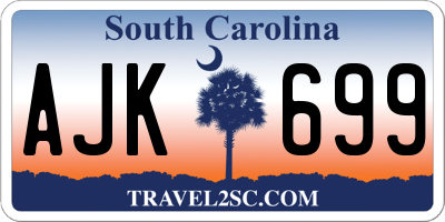 SC license plate AJK699