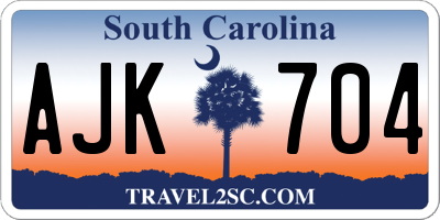 SC license plate AJK704
