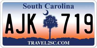 SC license plate AJK719