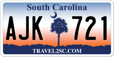SC license plate AJK721