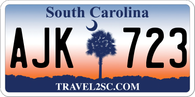 SC license plate AJK723