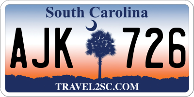 SC license plate AJK726
