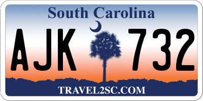 SC license plate AJK732