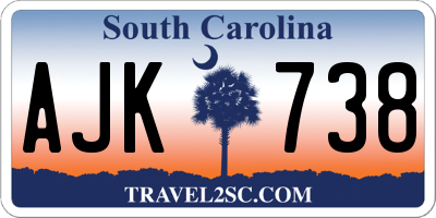 SC license plate AJK738
