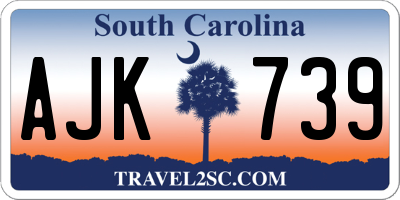 SC license plate AJK739