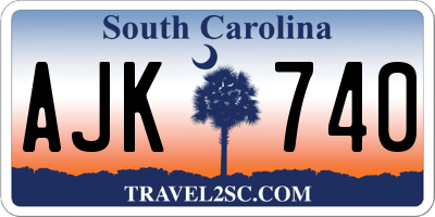 SC license plate AJK740