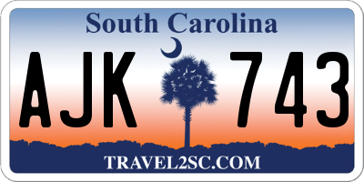 SC license plate AJK743