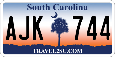 SC license plate AJK744