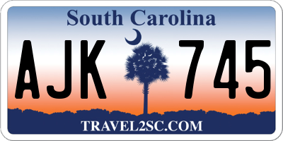 SC license plate AJK745