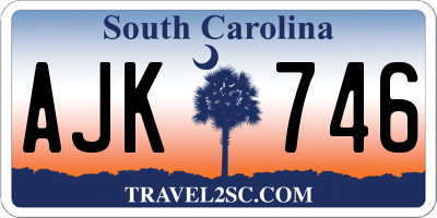 SC license plate AJK746