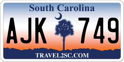 SC license plate AJK749