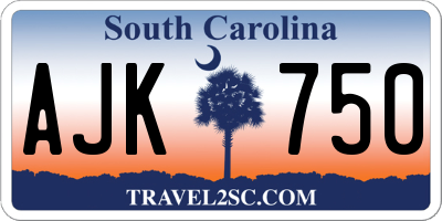 SC license plate AJK750