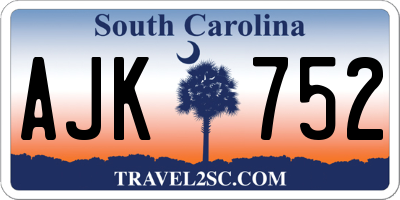 SC license plate AJK752