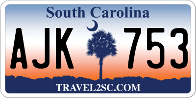 SC license plate AJK753