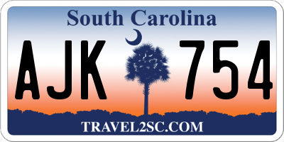 SC license plate AJK754
