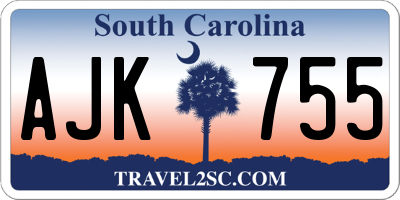 SC license plate AJK755