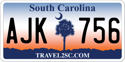 SC license plate AJK756