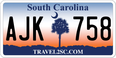 SC license plate AJK758