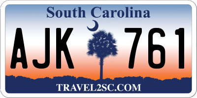 SC license plate AJK761