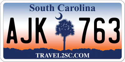 SC license plate AJK763