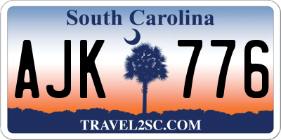 SC license plate AJK776