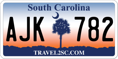 SC license plate AJK782