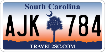 SC license plate AJK784