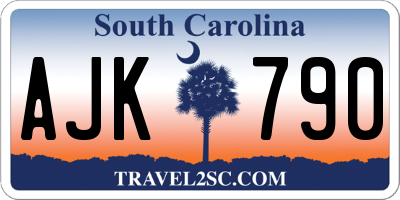SC license plate AJK790