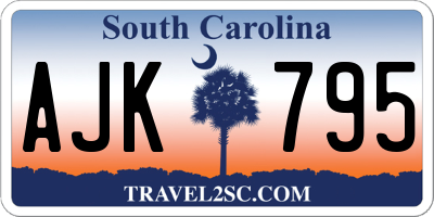 SC license plate AJK795