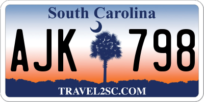 SC license plate AJK798