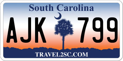 SC license plate AJK799