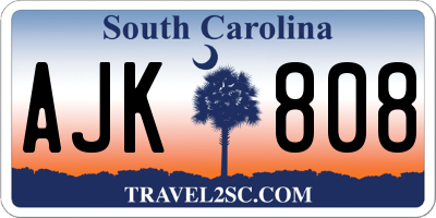 SC license plate AJK808