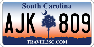SC license plate AJK809