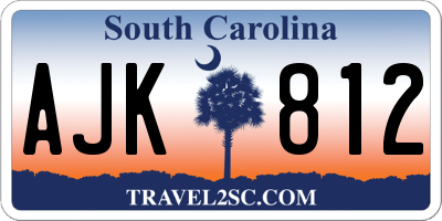 SC license plate AJK812