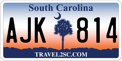 SC license plate AJK814