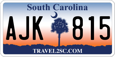 SC license plate AJK815