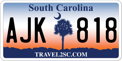 SC license plate AJK818