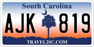 SC license plate AJK819