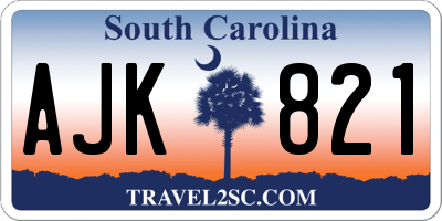 SC license plate AJK821