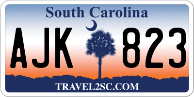SC license plate AJK823