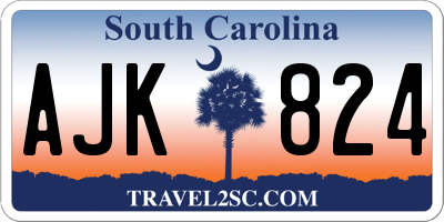 SC license plate AJK824