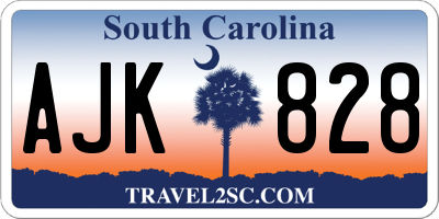 SC license plate AJK828