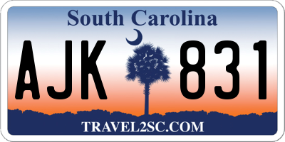 SC license plate AJK831