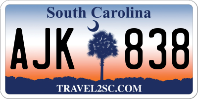 SC license plate AJK838