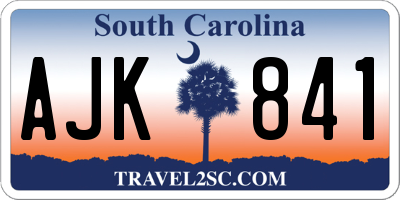 SC license plate AJK841