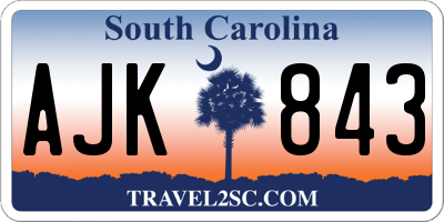 SC license plate AJK843