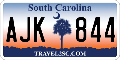 SC license plate AJK844