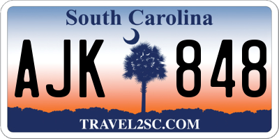 SC license plate AJK848