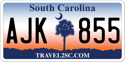 SC license plate AJK855